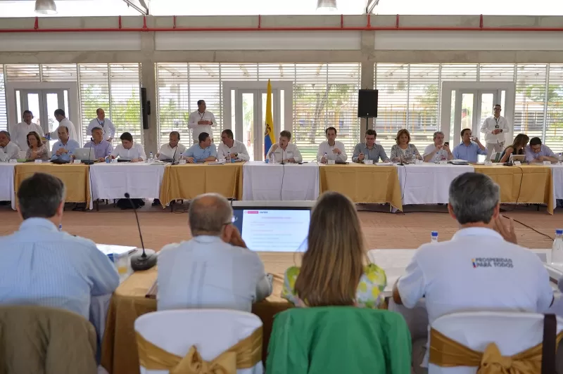 El Jefe de Estado, Juan Manuel Santos, encabezó este sábado un Consejo de Ministros en Yopal, como parte de los Encuentros Regionales programados en todo el país. En la capital casanareña tuvo lugar el primero. Foto: Juan Pablo Bello - SIG    